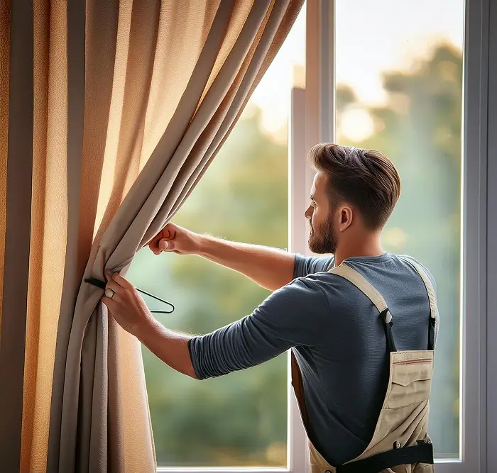curtains fixing