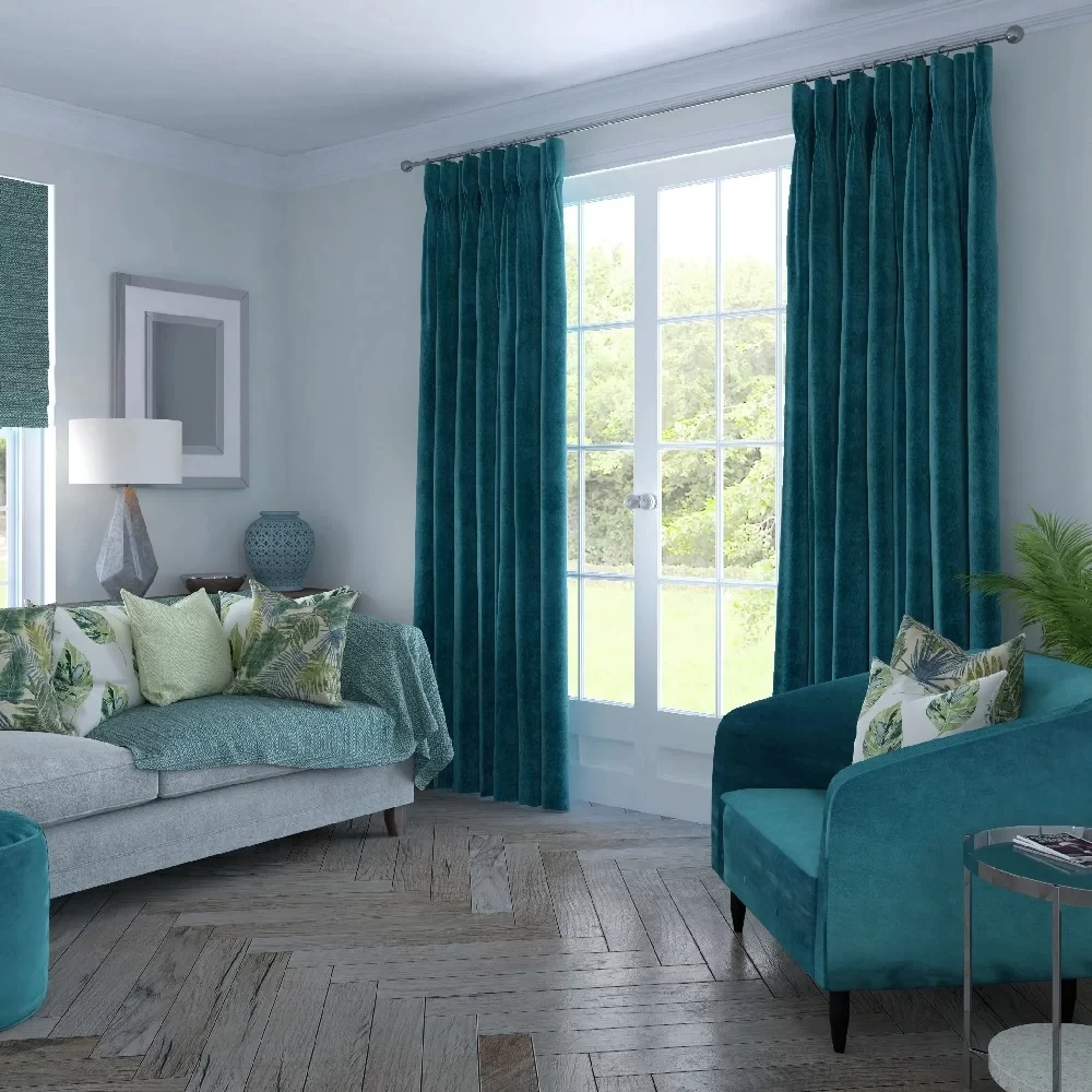 Teal Curtains