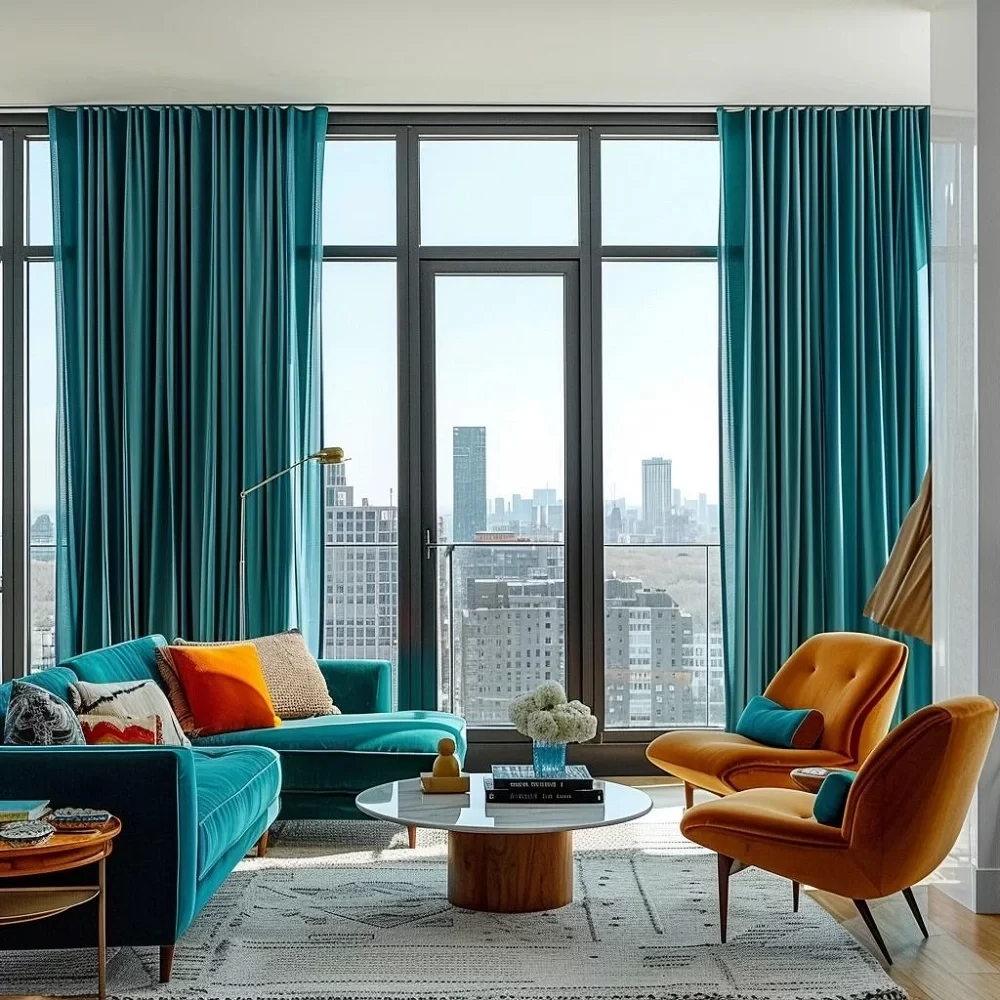 Teal Curtains